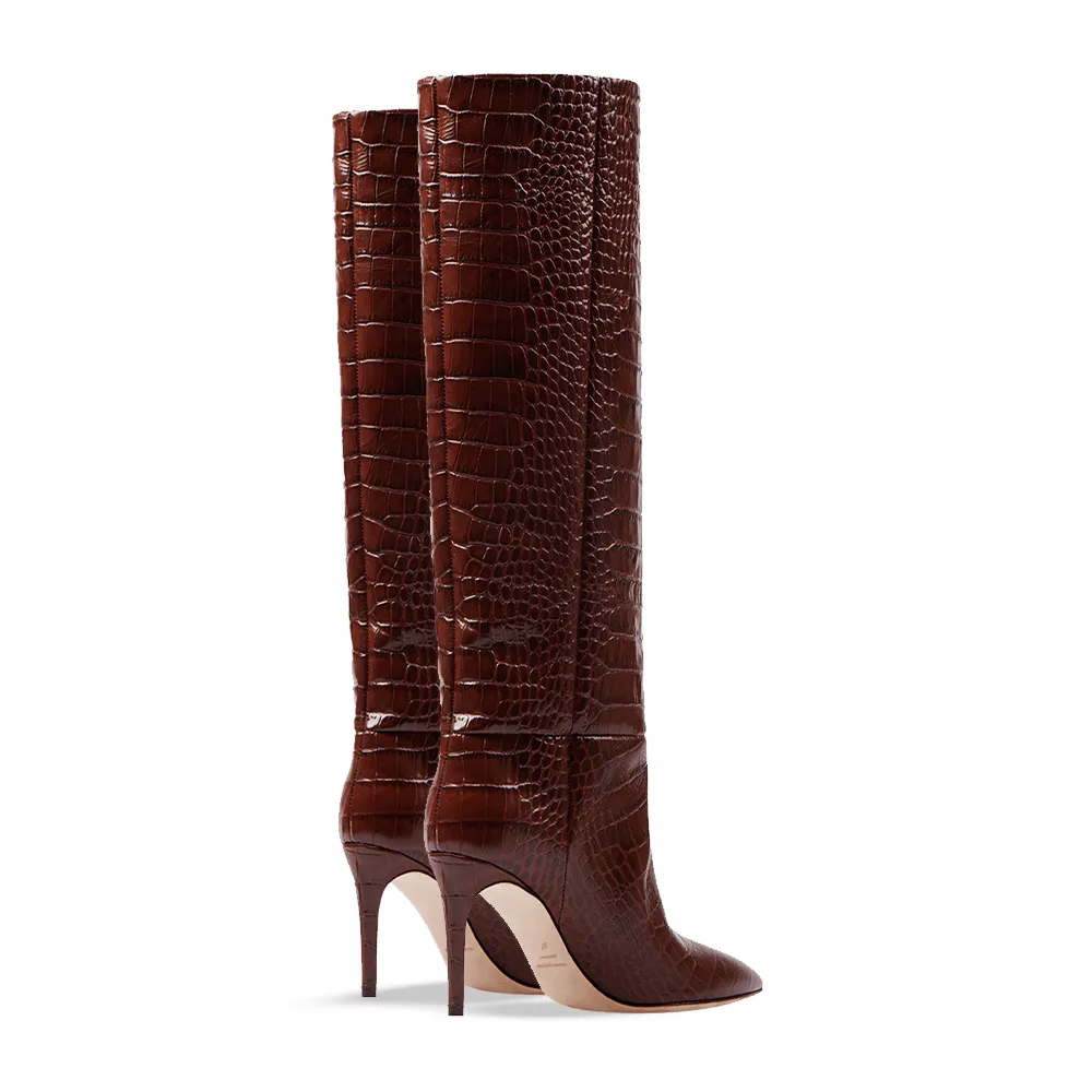 IVORY PRINT CROC BROWN