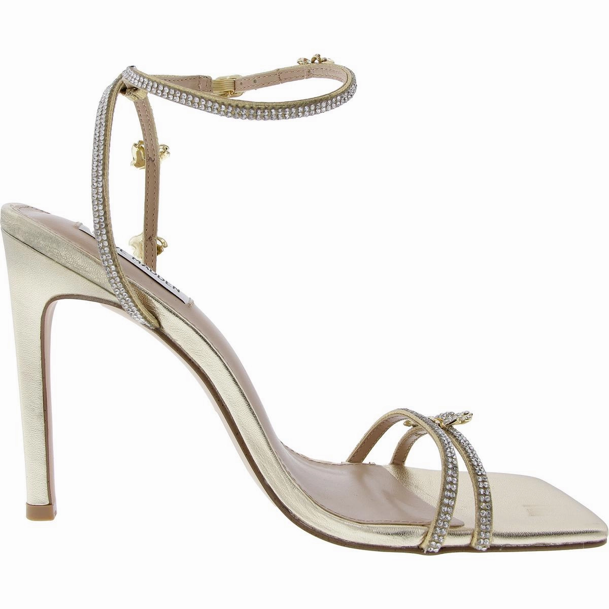 Jade Womens Embellished Faux Leather Heels