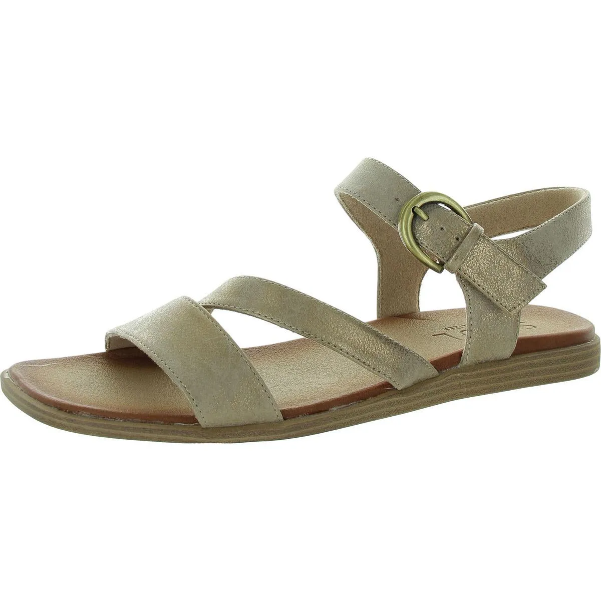 Jayvee Womens Faux Leather Square Toe Slingback Sandals