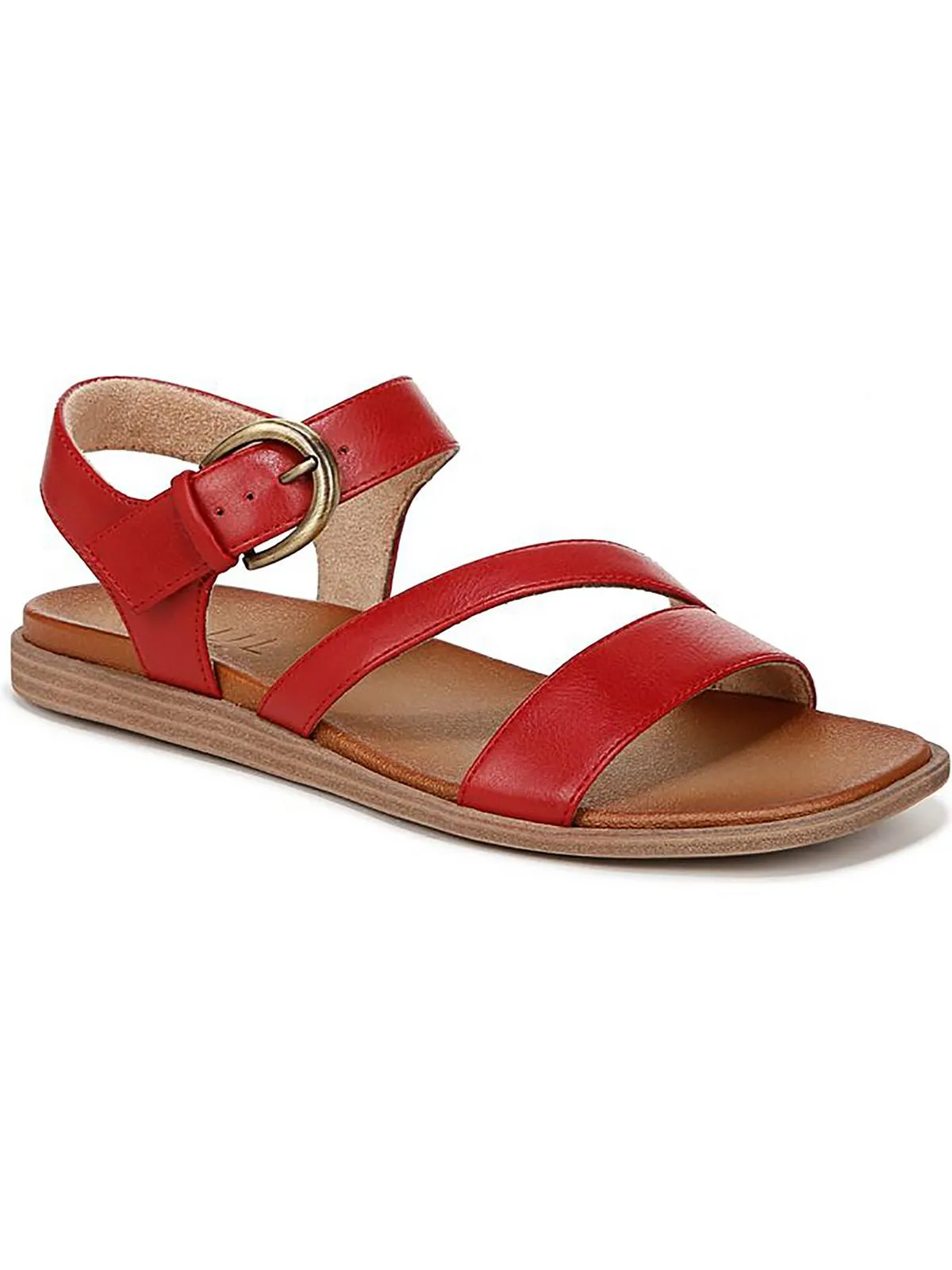 Jayvee Womens Faux Leather Square Toe Slingback Sandals