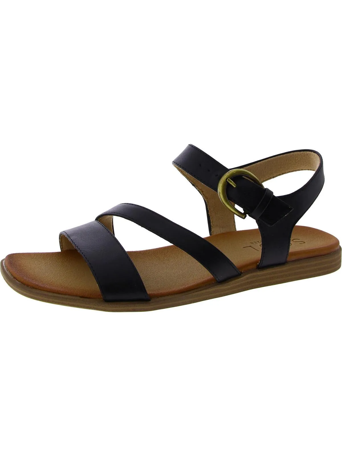 Jayvee Womens Faux Leather Square Toe Slingback Sandals