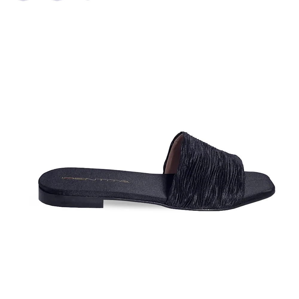 JEANA LEATHER/SILK BLACK