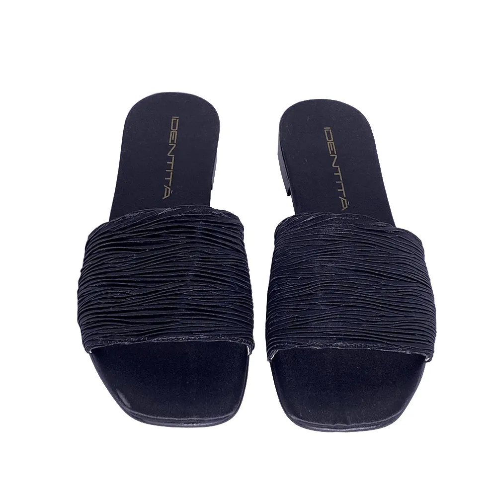 JEANA LEATHER/SILK BLACK