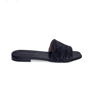 JEANA LEATHER/SILK BLACK