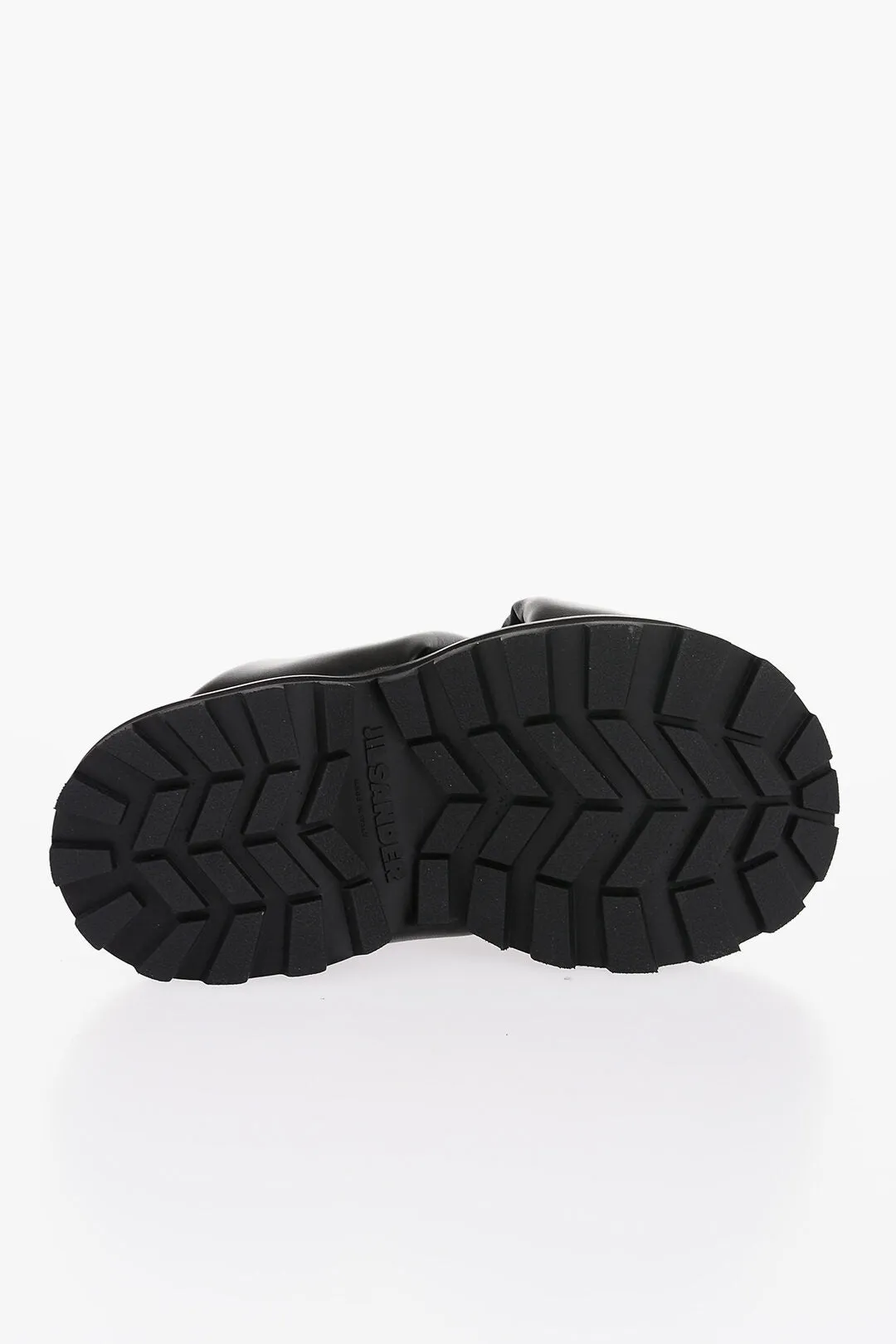 Jil Sander Criss Cross Designed Leather Sandals With Carrion Sole