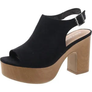 Jimmiee F Womens Faux Suede Buckle Platform Sandals