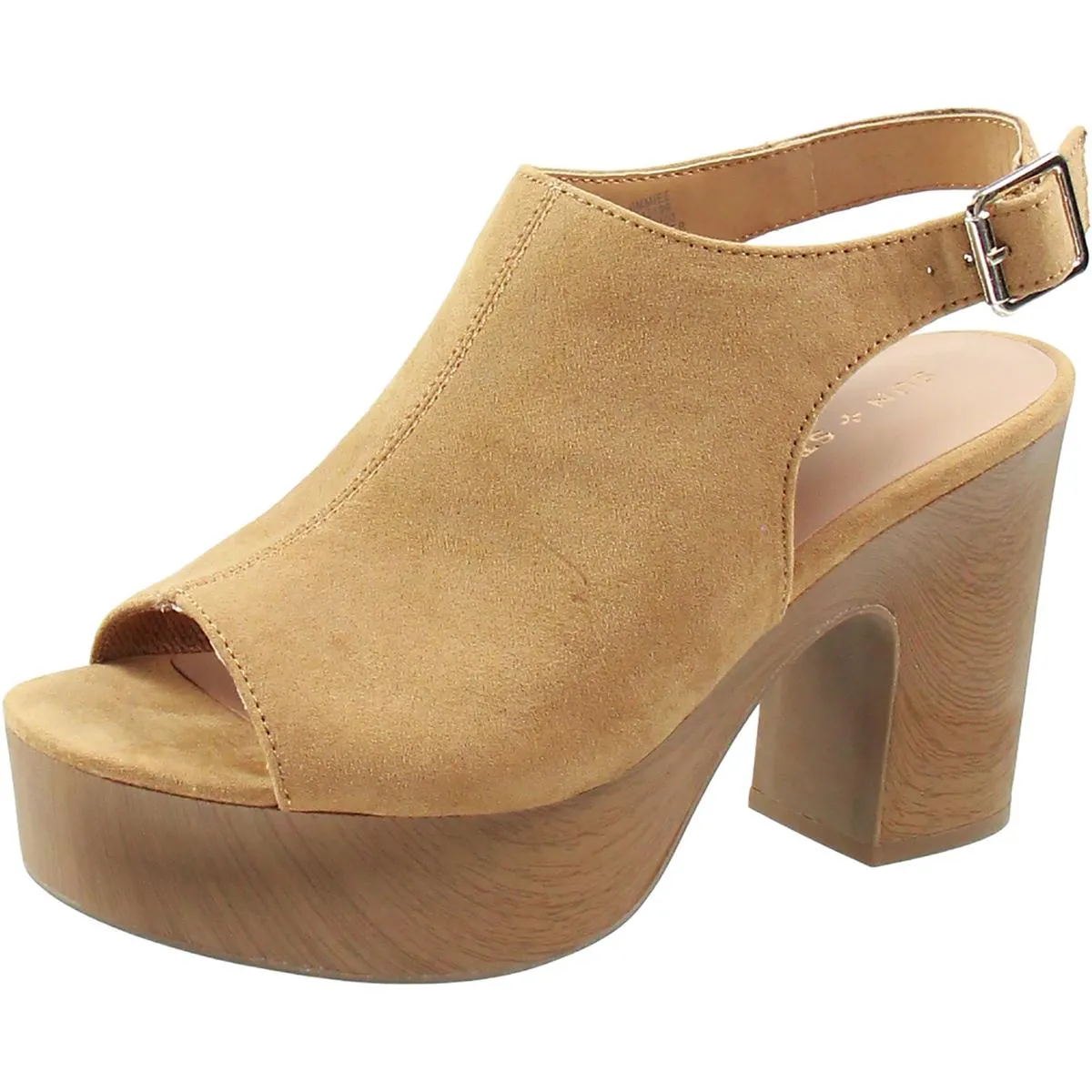 Jimmiee F Womens Faux Suede Buckle Platform Sandals