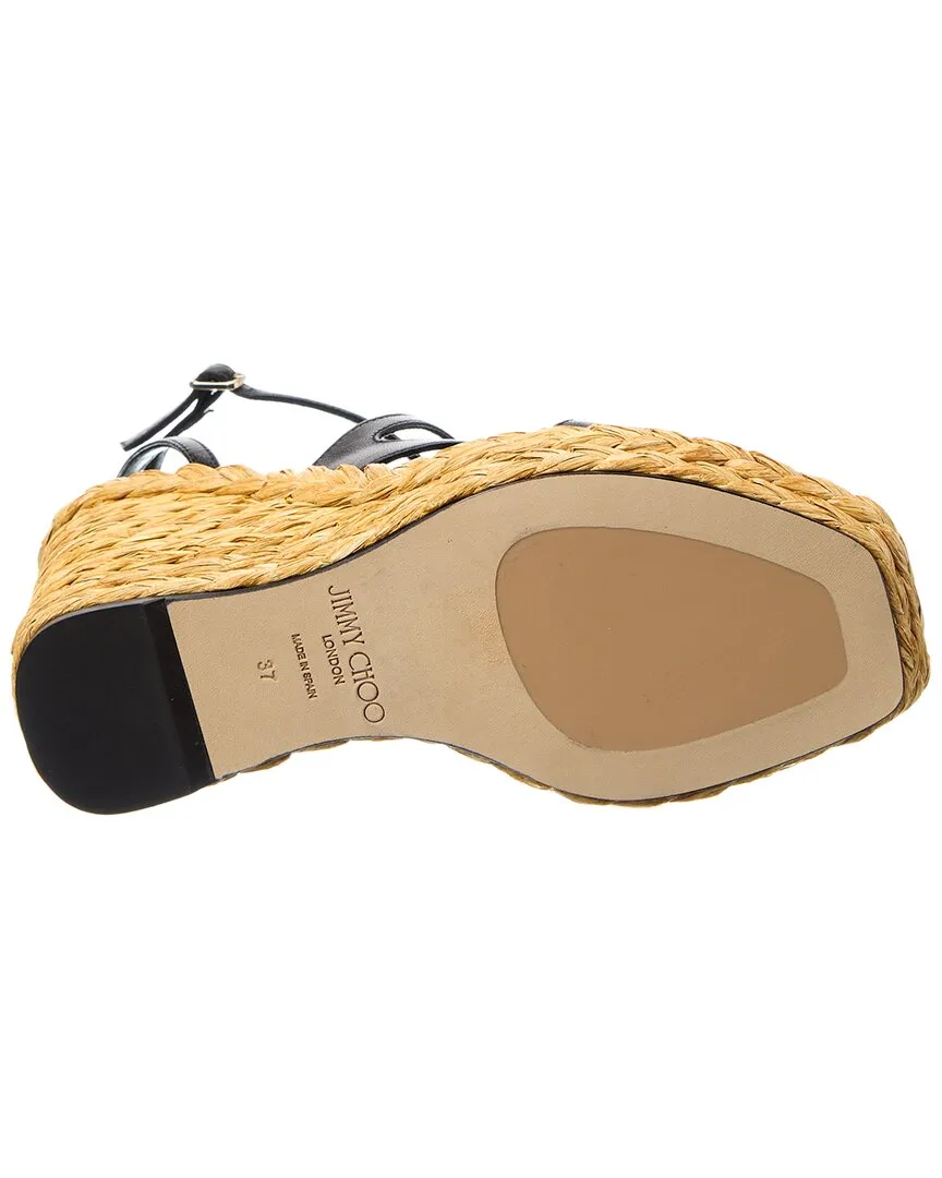 Jimmy Choo Ayla 110 Leather Wedge Sandal
