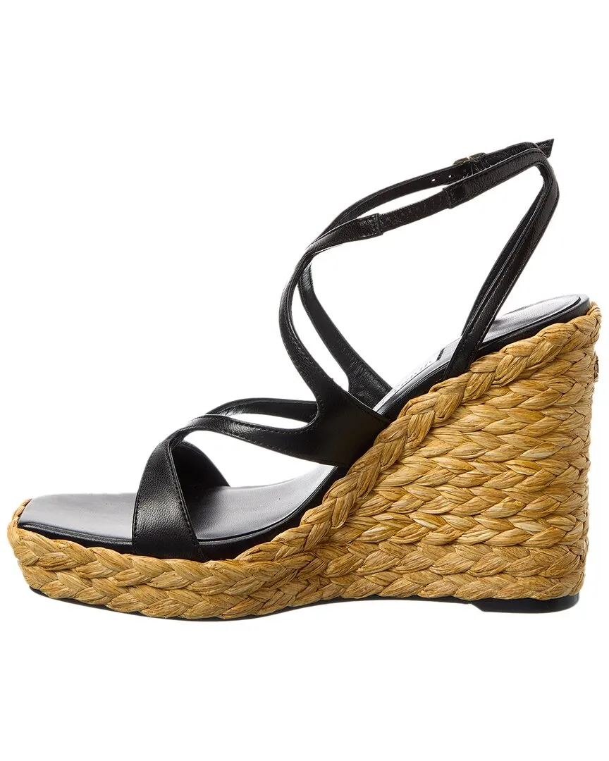 Jimmy Choo Ayla 110 Leather Wedge Sandal