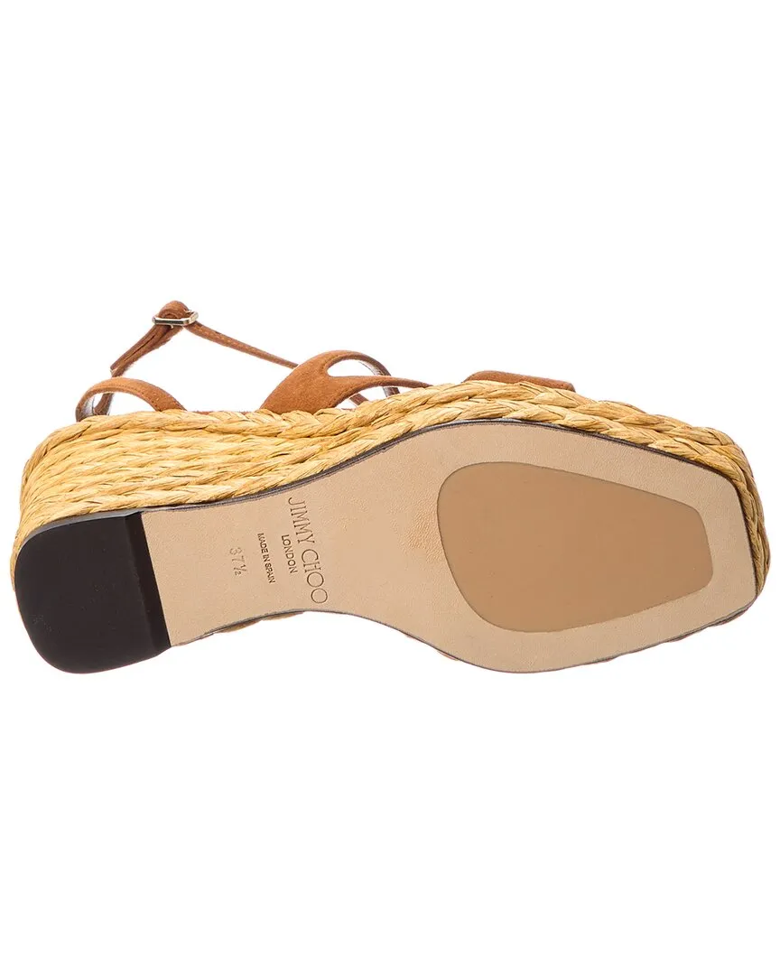 Jimmy Choo Ayla 85 Suede Wedge Sandal