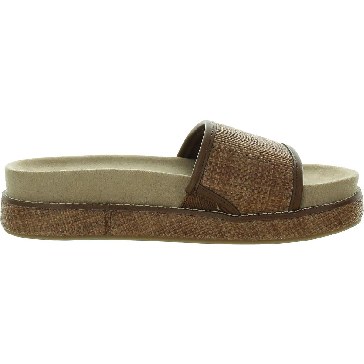 Joannn Womens Raffia Slip On Slide Sandals