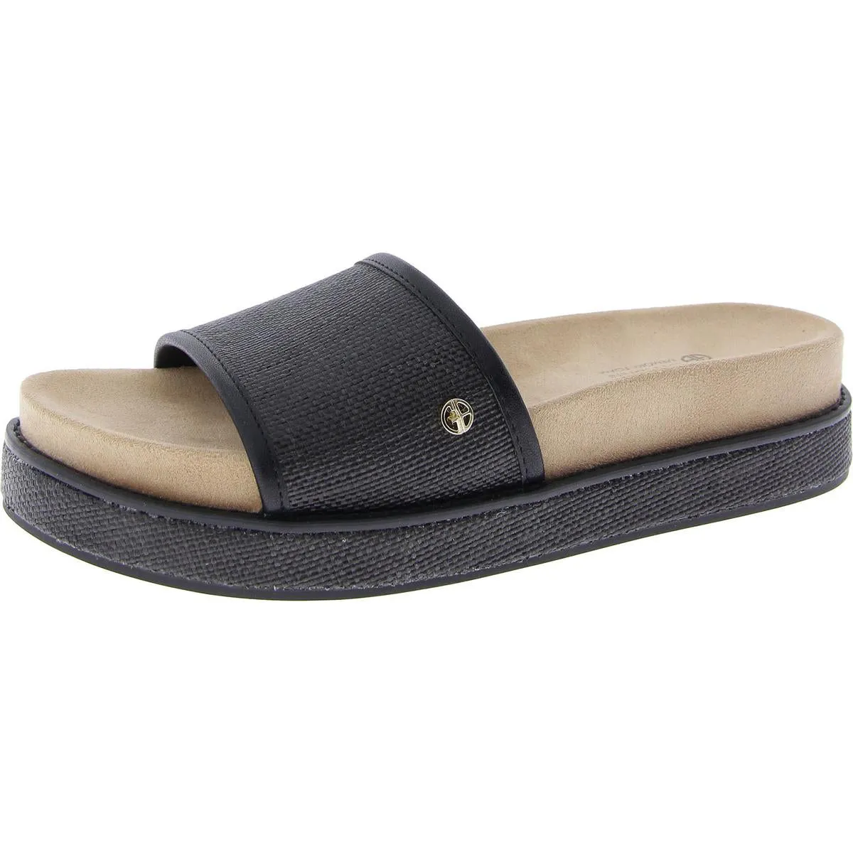 Joannn Womens Raffia Slip On Slide Sandals