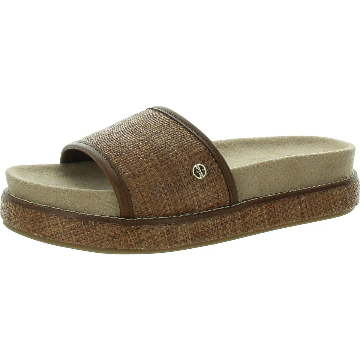 Joannn Womens Raffia Slip On Slide Sandals