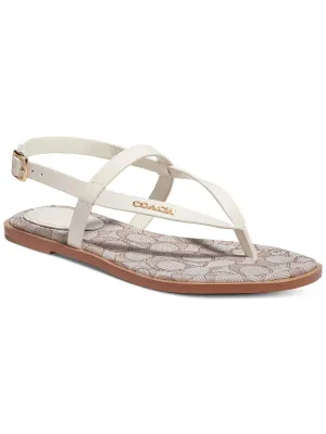 Josie Womens Leather Logo Ankle Strap