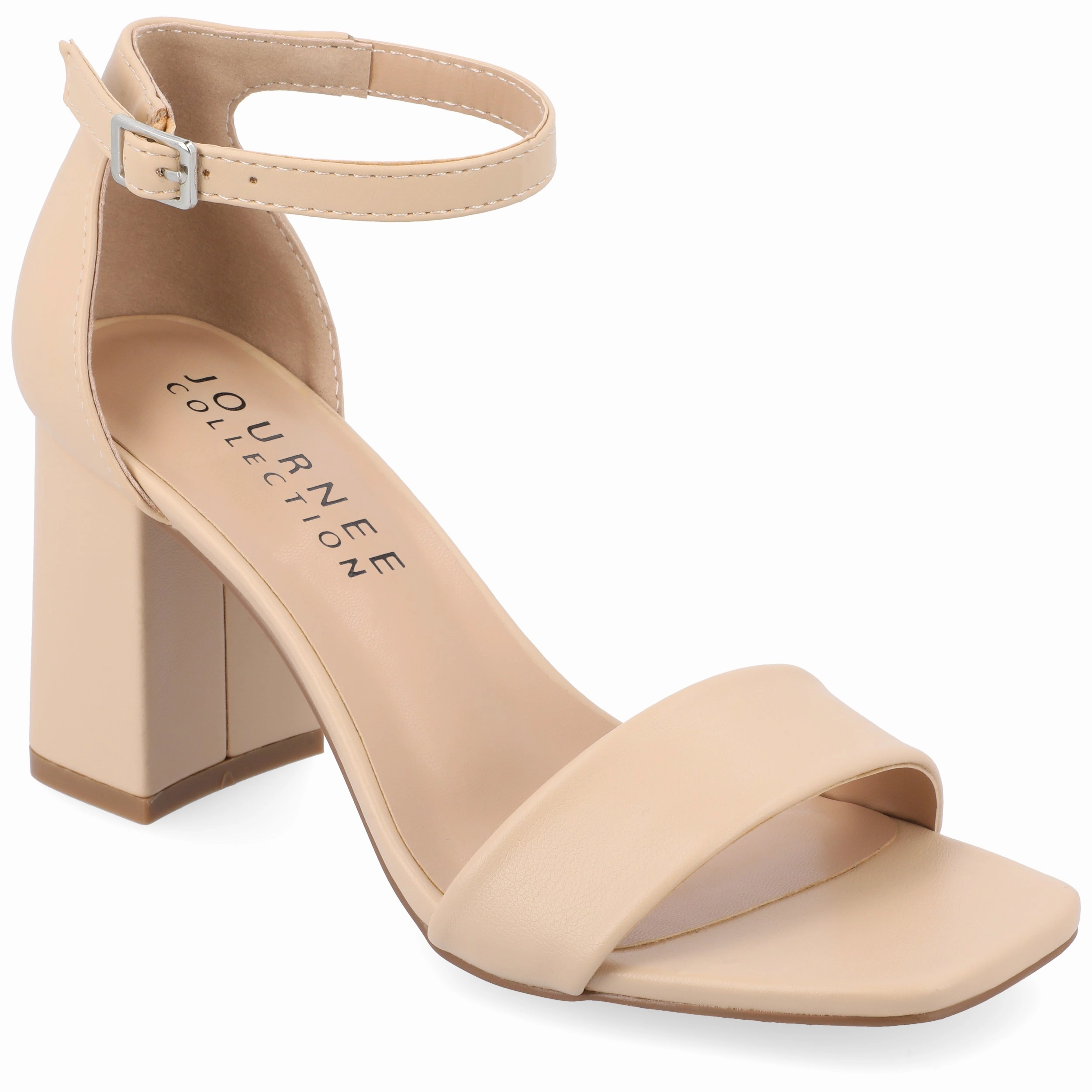 Journee Collection Women's Valenncia SuperNatural Shades Tru Comfort Foam Open Square Toe Ankle Strap Sandals
