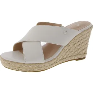 kammie Womens Criss-Cross Faux Leather Slide Sandals