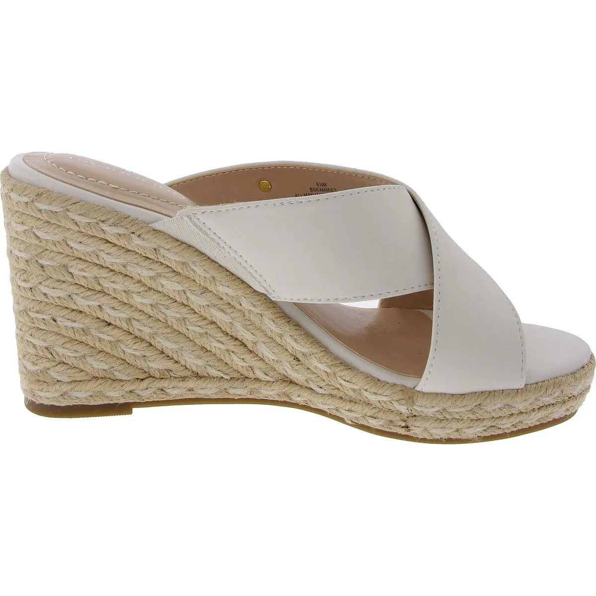 kammie Womens Criss-Cross Faux Leather Slide Sandals