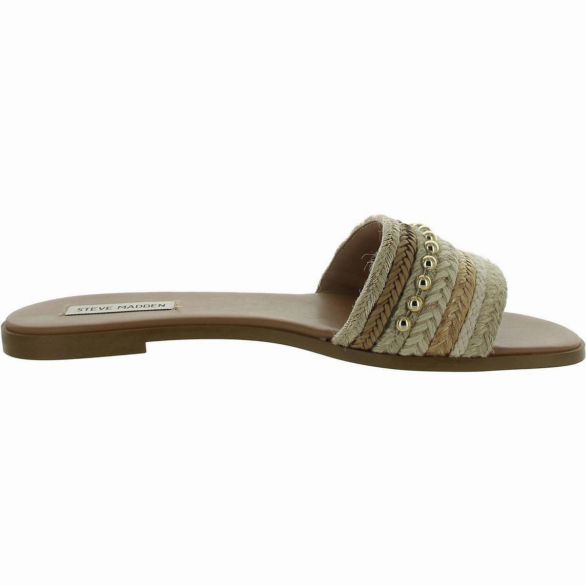 Kassi Womens Metallic Espadrille Slide Sandals
