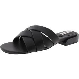 Kessy Womens Criss-Cross Faux Leather Slide Sandals