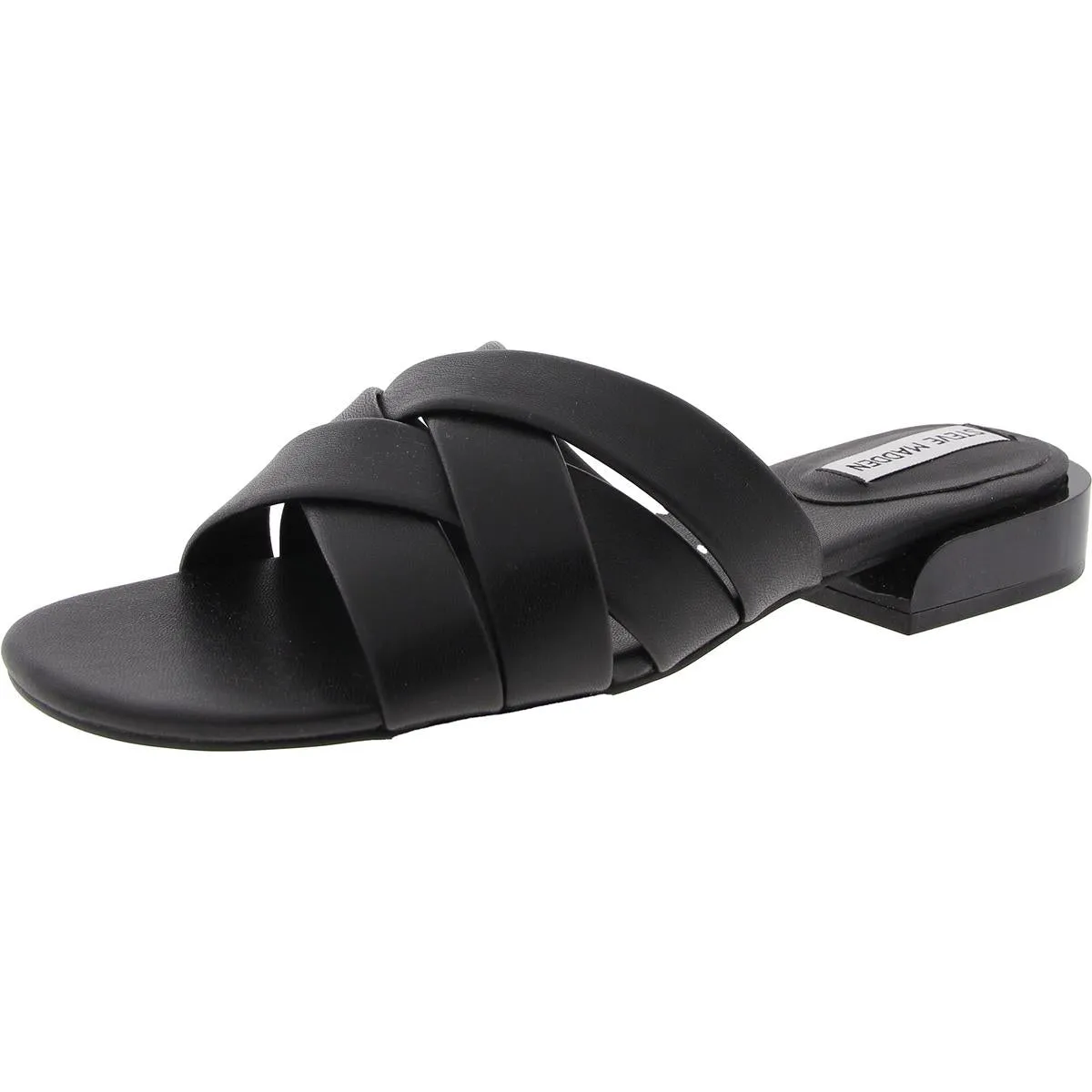 Kessy Womens Criss-Cross Faux Leather Slide Sandals