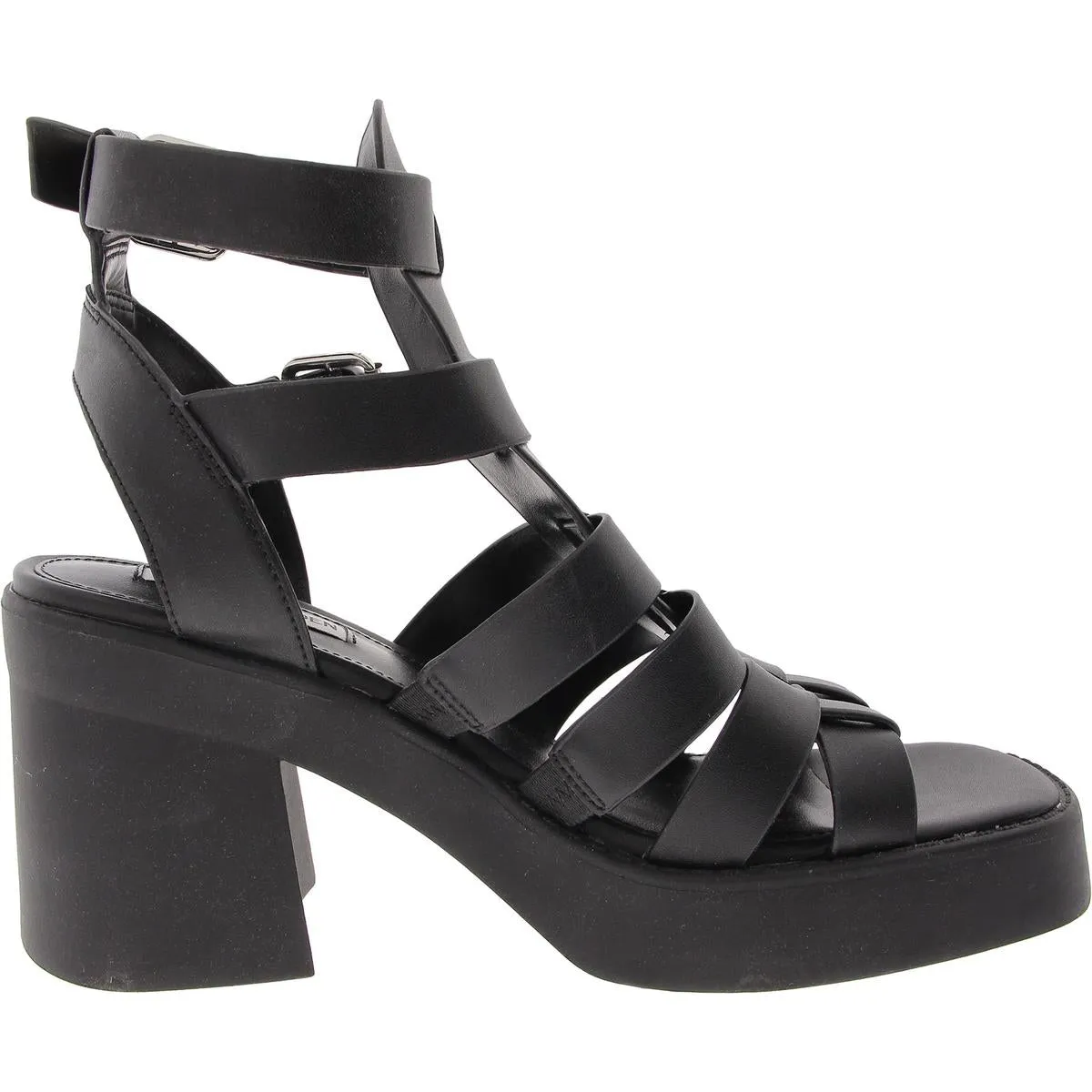 KIONA Womens Buckle Leather Ankle Strap