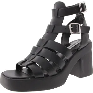 KIONA Womens Buckle Leather Ankle Strap
