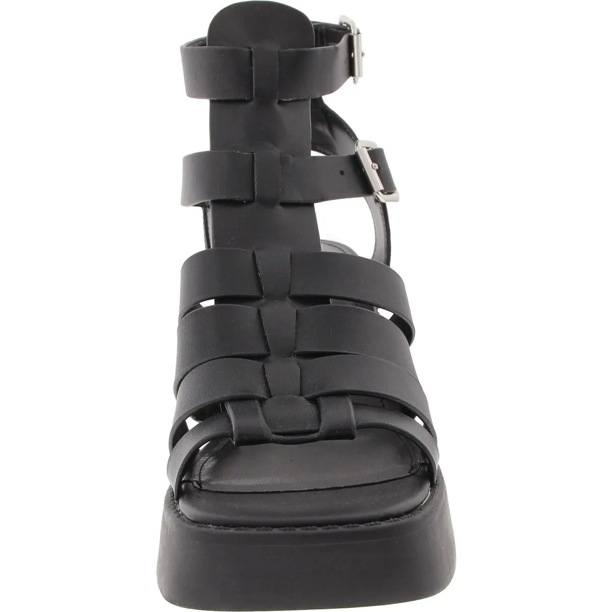 KIONA Womens Buckle Leather Ankle Strap