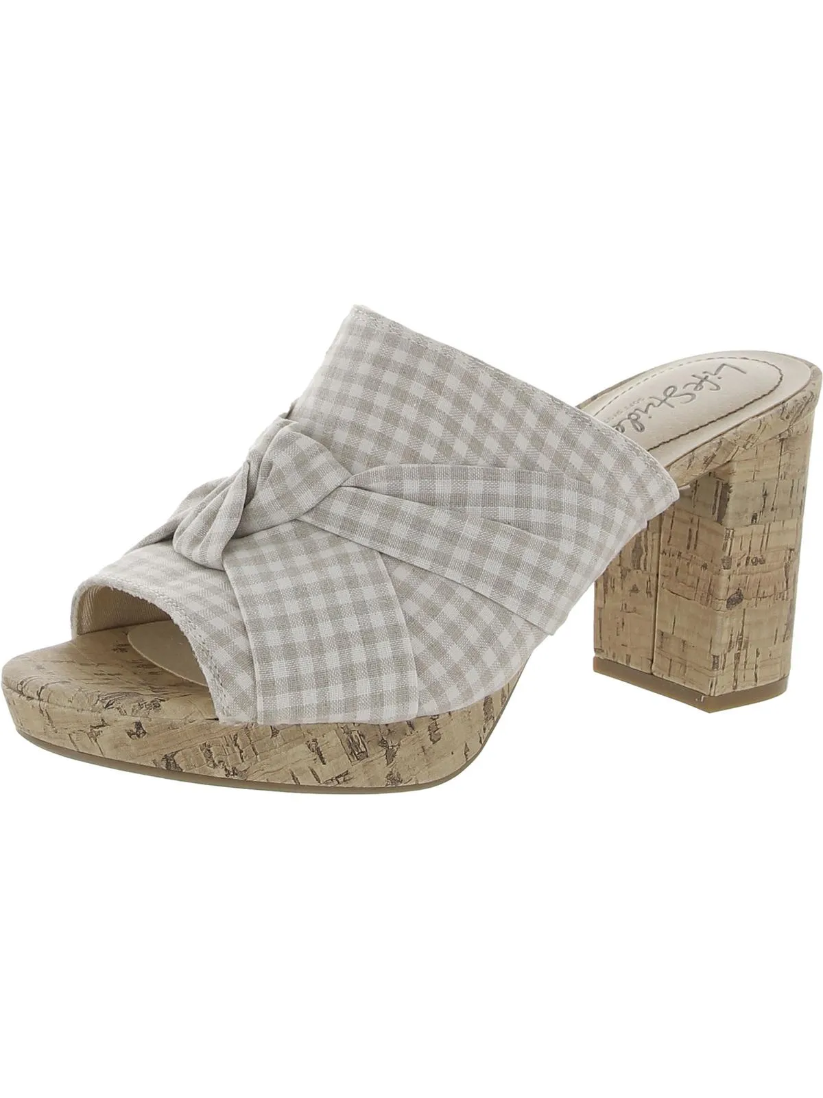 Laguna Womens Peep Toe Slip On Heels