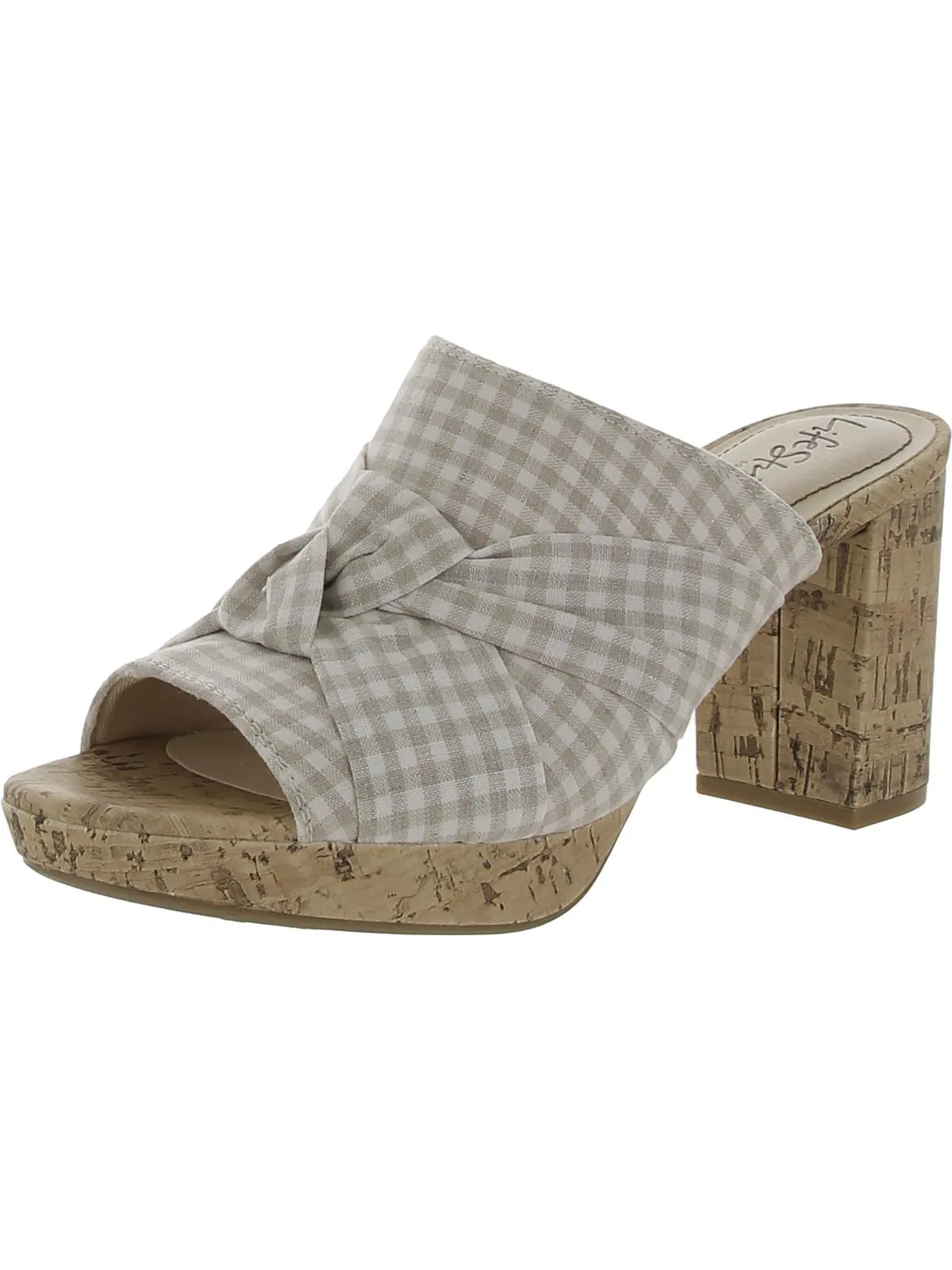 Laguna Womens Peep Toe Slip On Heels