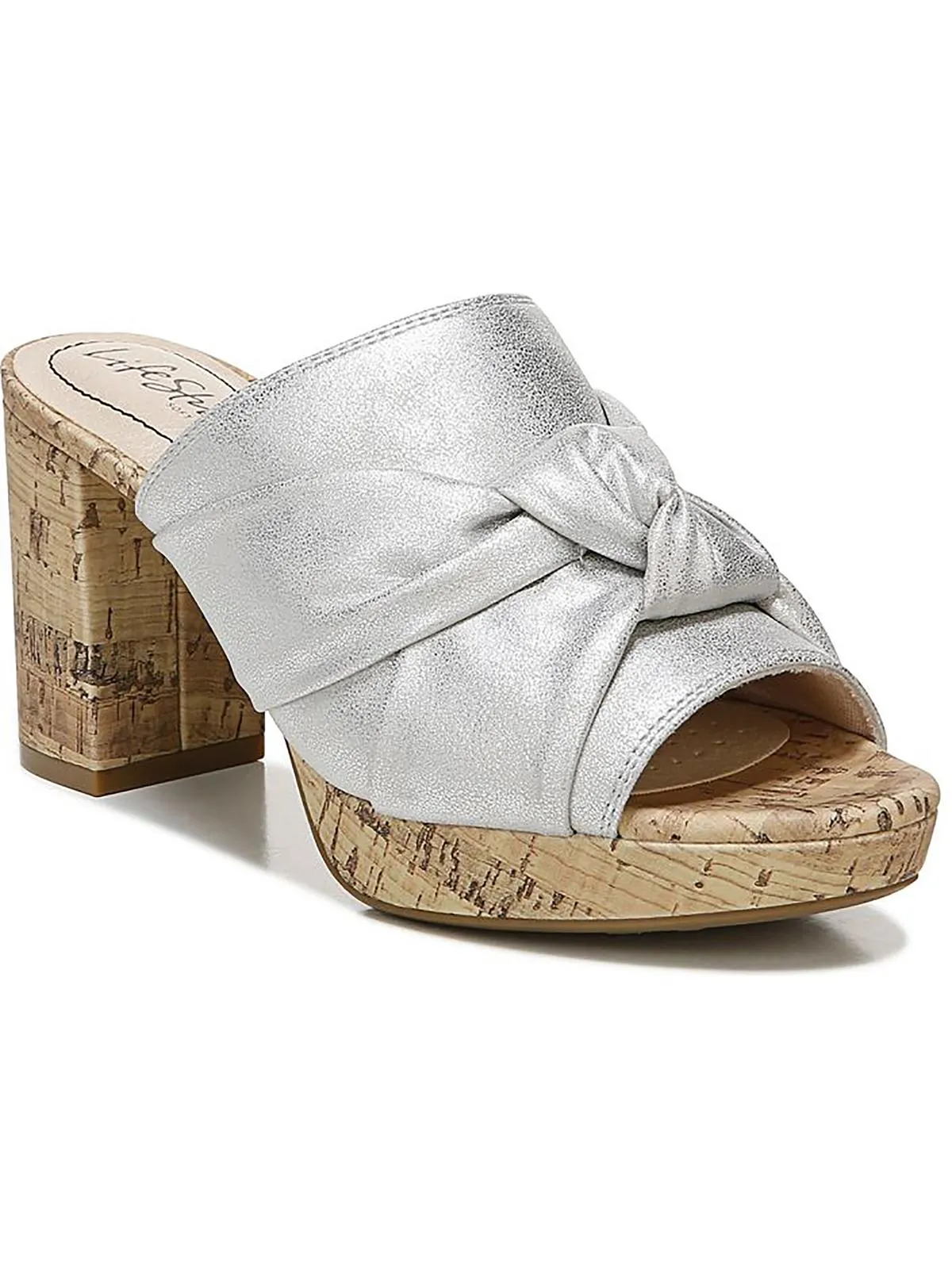 Laguna Womens Peep Toe Slip On Heels