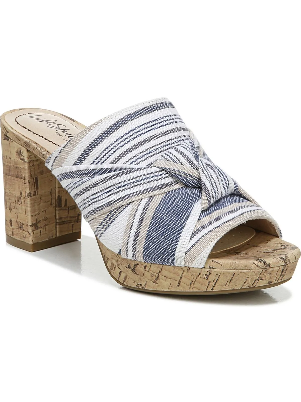 Laguna Womens Peep Toe Slip On Heels