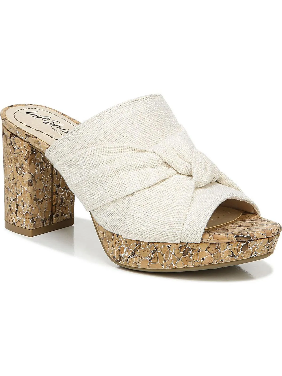 Laguna Womens Peep Toe Slip On Heels