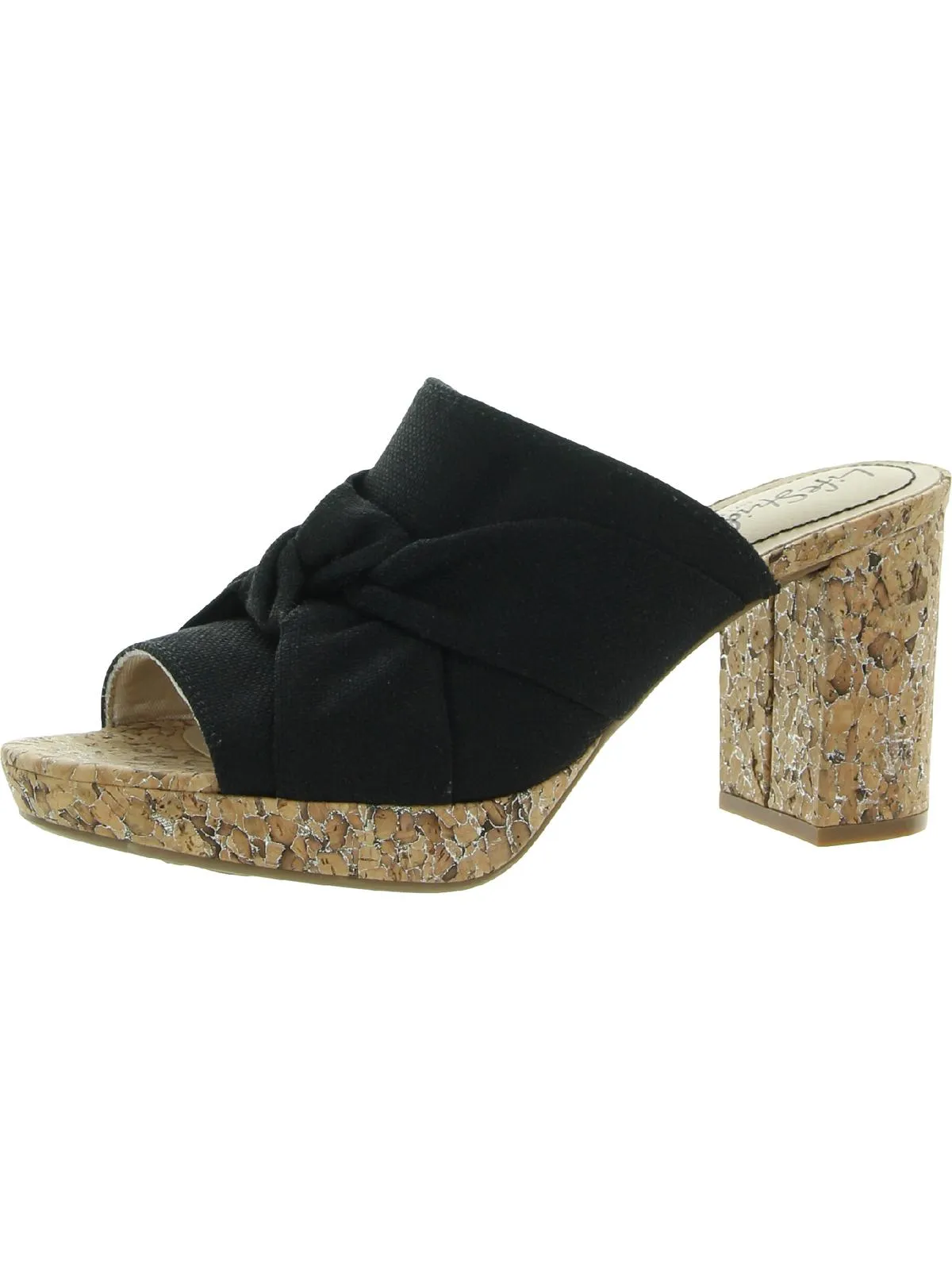 Laguna Womens Peep Toe Slip On Heels