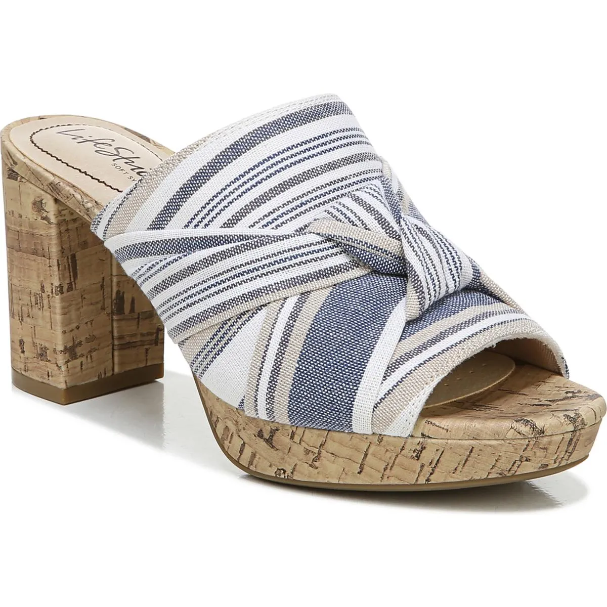 Laguna Womens Peep Toe Slip On Heels