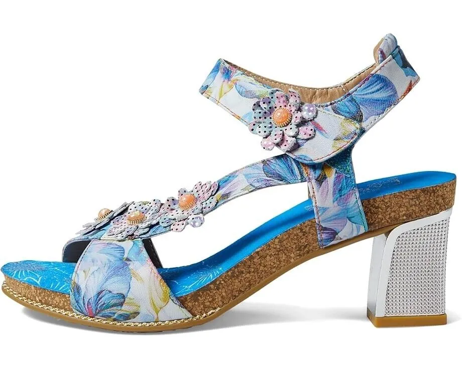L'Artiste by Spring Step Illuminated Sandal Women's 10.5-11 Blue Floral KHD1052