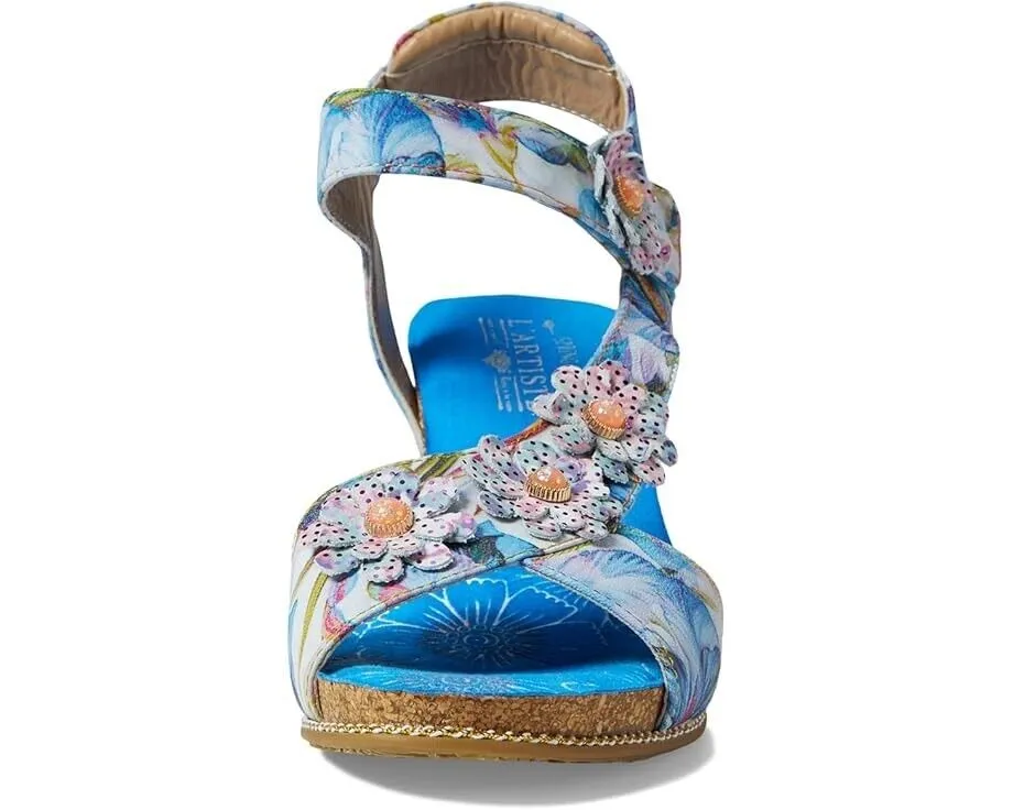 L'Artiste by Spring Step Illuminated Sandal Women's 10.5-11 Blue Floral KHD1052