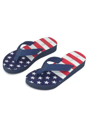 LASCANA Women's American Flag Flip Flops