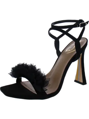 Leilani Womens Buckle Square Toe Heels
