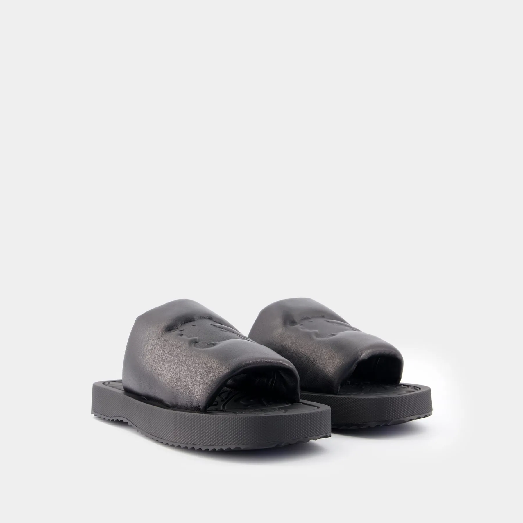 LF Knight Slab Sandals- Burberry - Leather - Black