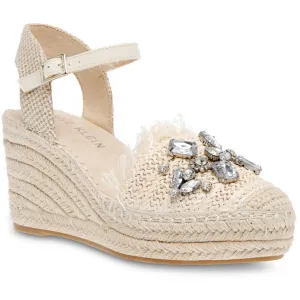 LIBE01F9 Womens Beaded Manmade Wedge Sandals