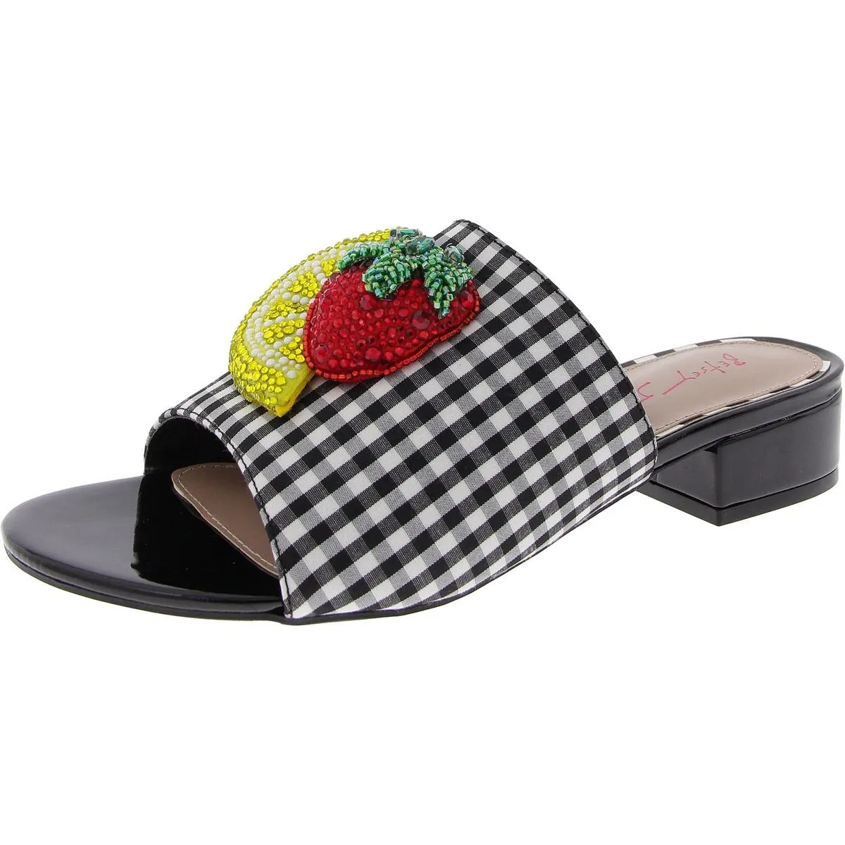 Lindyy Womens Woven Embellished Slide Sandals