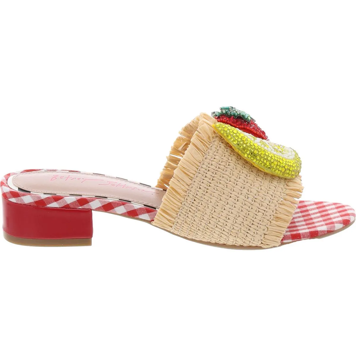 Lindyy Womens Woven Embellished Slide Sandals