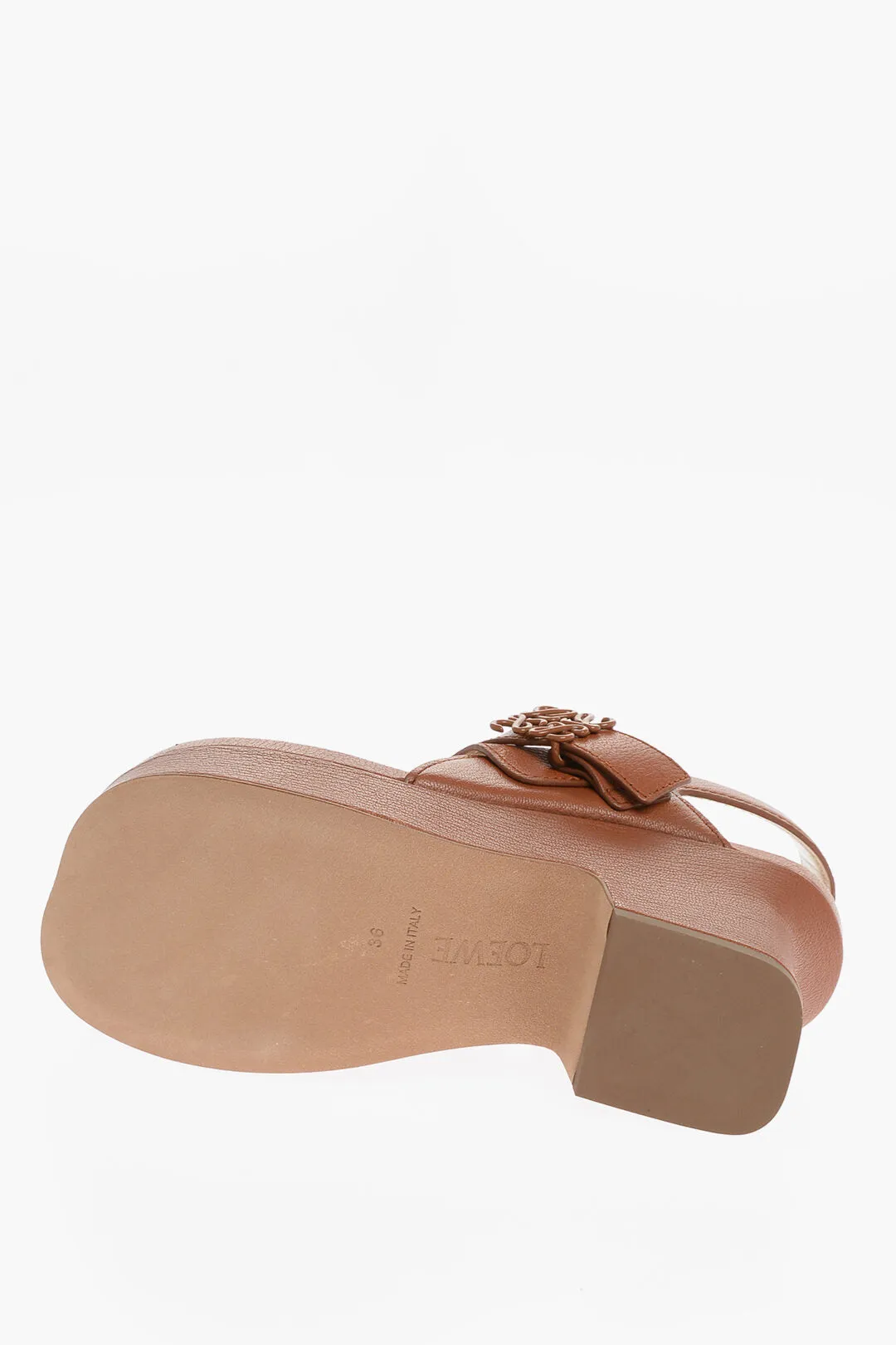 Loewe Leather Thong Sandals With Wedge 8Cm