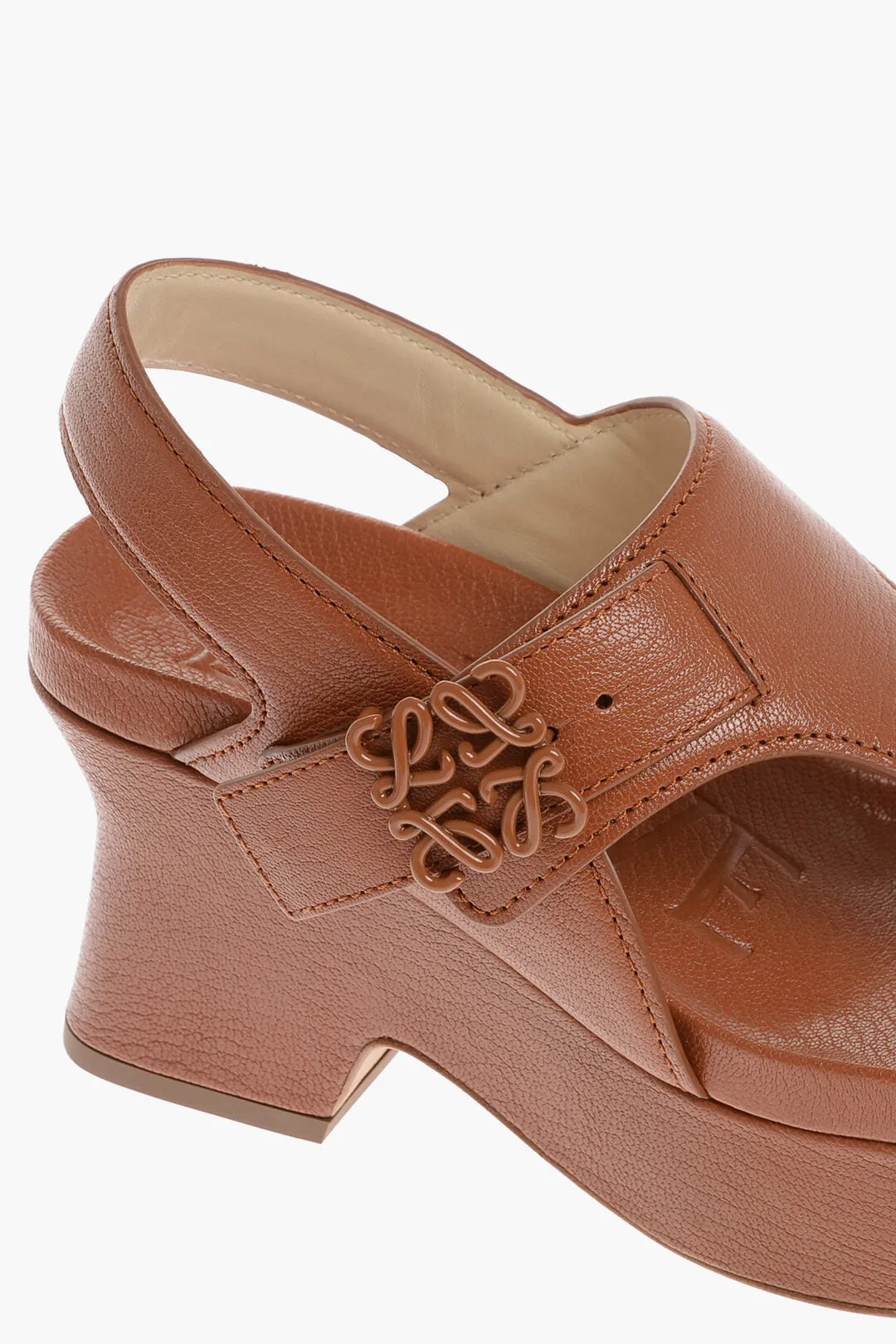 Loewe Leather Thong Sandals With Wedge 8Cm