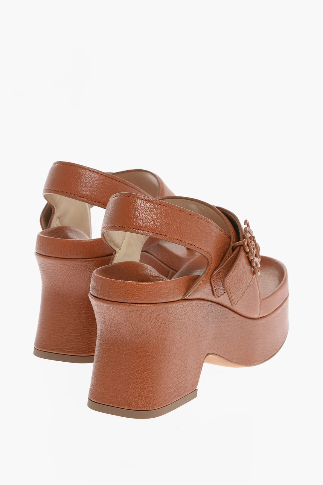 Loewe Leather Thong Sandals With Wedge 8Cm