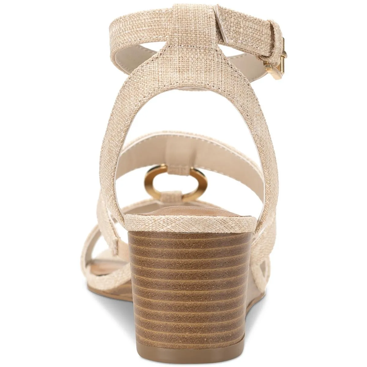 Lourizza  Womens Faux Suede Wedge Ankle Strap