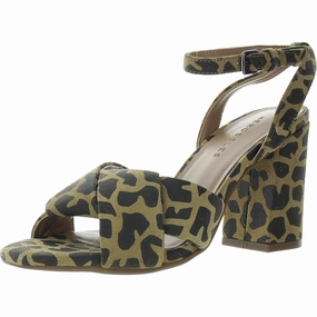 Lyra Womens Animal Print Suede Block Heel