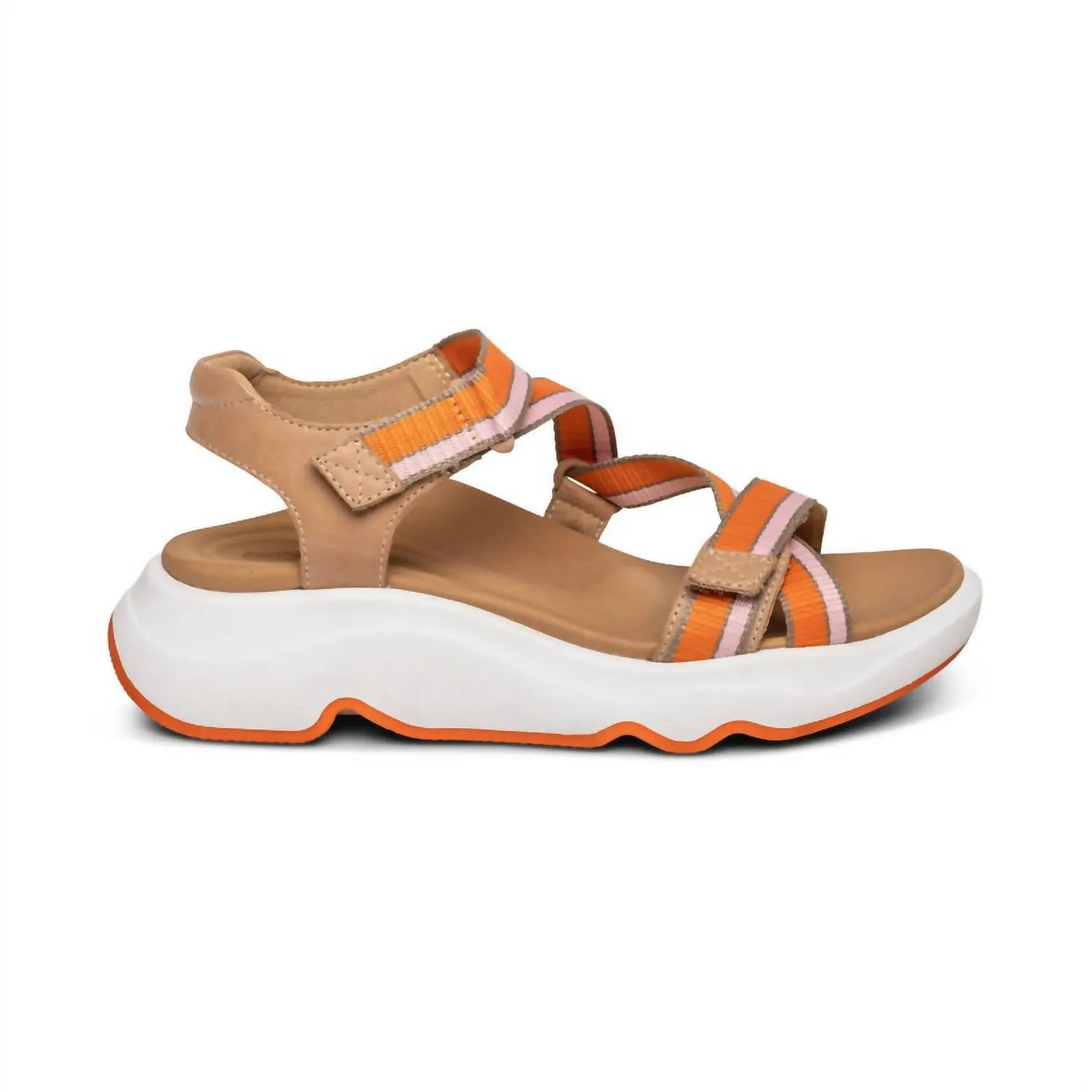 Marz Adjustable Sport Sandal In Camel