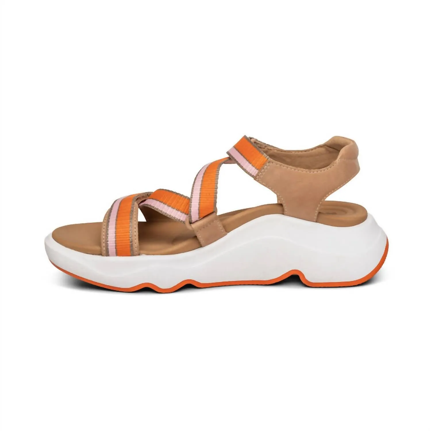 Marz Adjustable Sport Sandal In Camel