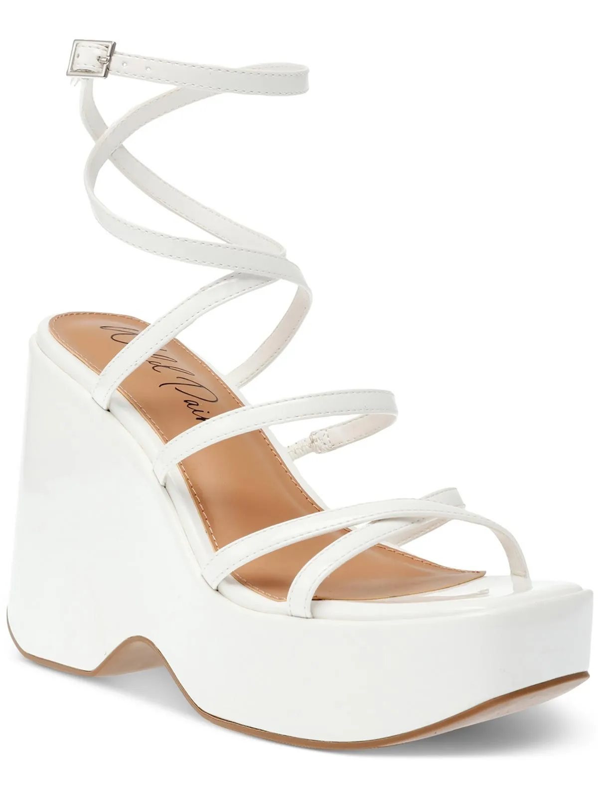 Merina Womens Slip On Heeled Wedge Sandals